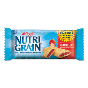 Kellogg's Nutri-Grain Soft Baked Breakfast Bars, Strawberry, Indv Wrapped 1.3 oz Bar, 16/Box (KEB35945) View Product Image