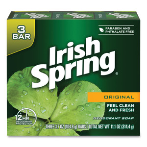 Irish Spring Bar Soap, Clean Fresh Scent, 3.75 oz, 3 Bars/Pack, 18 Packs/Carton (CPC14177) View Product Image
