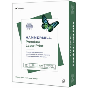 Hammermill Premium Laser Print Copy Paper - White - 98 Brightness - Legal - 8 1/2" x 11" - 24 lb Basis Weight