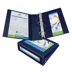 Avery Framed View Heavy-Duty Binders, 3 Rings, 3" Capacity, 11 x 8.5, Navy Blue
