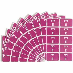 Smead AlphaZ ACCS Color-Coded Labels - E - x 1" Width x 1 5/8" Length - Purple - Laminated - 10 / Sheet
