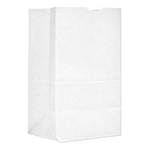 General Grocery Paper Bags, 40 lb Capacity, #20 Squat, 8.25" x 5.94" x 13.38", White, 500 Bags (BAGGW20S500) View Product Image