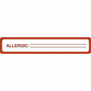 Tabbies ALLERGIC Allergy Message Labels - 5 1/2" Width x 1" Length - Black, Black