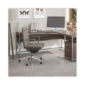 deflecto SuperMat Frequent Use Chair Mat, Medium Pile Carpet, 60 x 66, L-Shape, Clear (DEFCM14002K) View Product Image