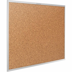 Quartet Classic Series Bulletin Board - 48" Board Height x 96" Board Width - Brown Natural Cork Surface - Heavy-gauge, Self-healing, Heavy Duty - Silver Aluminum Frame