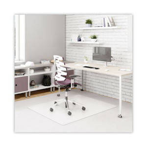 deflecto DuraMat Moderate Use Chair Mat, Low Pile Carpet, Flat, 45 x 53, Rectangle, Clear (DEFCM13242) View Product Image