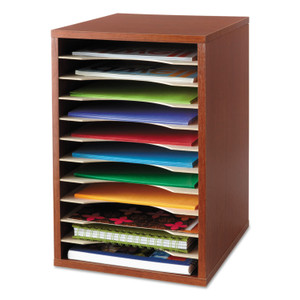 Safco Wood Desktop Literature Sorter, 11 Compartments, 10.63 x 11.88 x 16, Cherry (SAF9419CY) View Product Image