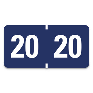 Smead Yearly End Tab File Folder Labels, 20, 0.75 x 1.5, Dark Blue, 500/Roll