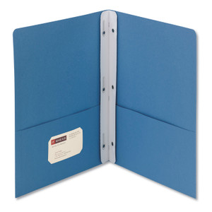 Smead 2-Pocket Folder with Tang Fastener, 0.5" Capacity, 11 x 8.5, Blue, 25/Box (SMD88052) View Product Image