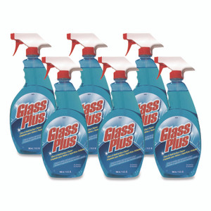 Glass Plus Glass Cleaner, 32 oz Spray Bottle, 12/Carton