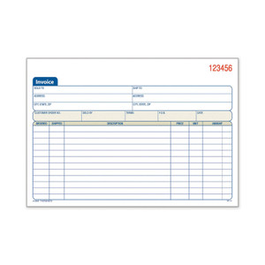 Adams Multipart General-Purpose Invoice Pad, Two-Part Carbonless, 7.94 x 5.56, 50 Forms Total