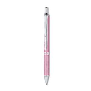 Pentel EnerGel Alloy RT Gel Pen, Retractable, Medium 0.7 mm, Black Ink, Pink Barrel