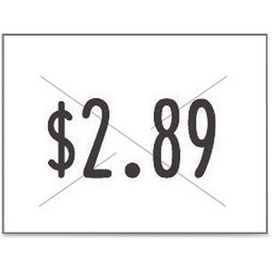 Consolidated Stamp Garvey Labeler 2-line Label Rolls - 5/8" Width x 13/16" Length - Rectangle - White - Paper - Tamper Resistant, Self-adhesive