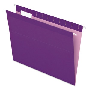 Pendaflex Colored Reinforced Hanging Folders, Letter Size, 1/5-Cut Tabs, Violet, 25/Box