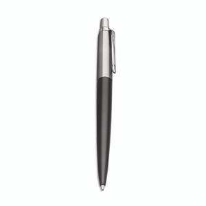 Parker Jotter Bond Street Ballpoint Pen, Retractable, Medium 1 mm, Blue Ink, Black/Chrome Barrel