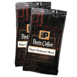 Peet's Coffee & Tea Coffee Portion Packs, Major Dickason's Blend, 2.5 oz Frack Pack, 18/Box
