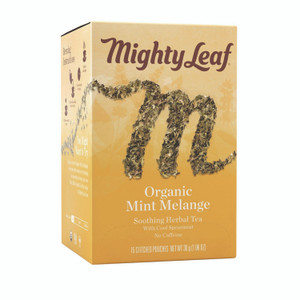 Mighty Leaf Tea Whole Leaf Tea Pouches, Organic Mint Melange, 15/Box