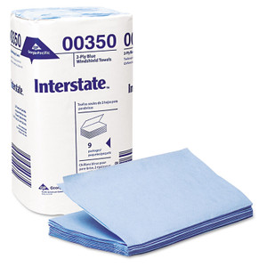 Georgia Pacific Professional Two-Ply Singlefold Auto Care Paper Wipers, 9.5 x 10.5, Blue, 250/Pack, 9 Packs/Carton (GPC00350) View Product Image