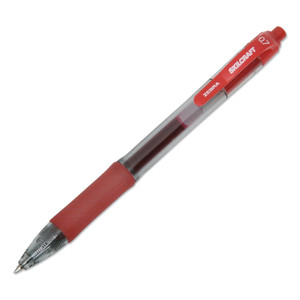 AbilityOne 7520016826565 SKILCRAFT Zebra Gel Pen, Retractable, Medium 0.7 mm, Red Ink, Red/Clear Barrel, Dozen (NSN6826565) View Product Image