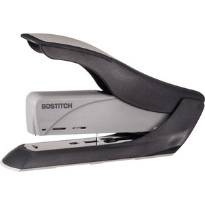 Bostitch Spring-Powered Antimicrobial Heavy Duty Stapler - Staples Upto 60 Sheet - Staple Size: 0.31" , 0.38" - 2.62" Throat Depth - Black, Gray - Steel, Rubber, Plastic