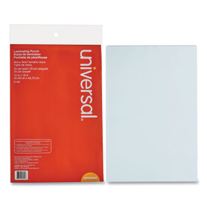 Universal Laminating Pouches, 3 mil, 18" x 12", Gloss Clear, 25/Pack (UNV84640) View Product Image