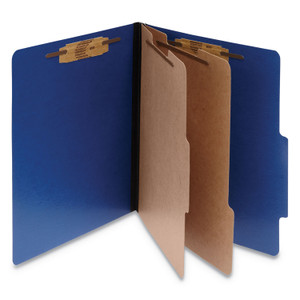 ACCO ColorLife PRESSTEX Classification Folders, 3" Expansion, 2 Dividers, 6 Fasteners, Letter Size, Dark Blue Exterior, 10/Box (ACC15663) View Product Image
