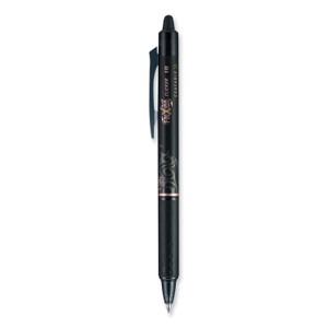 Pilot FriXion Clicker Erasable Gel Pen, Retractable, Bold 1 mm, Black Ink, Black Barrel, Dozen