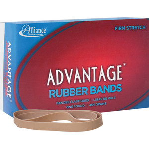 Alliance Rubber Advantage Rubber Bands - Size: #107 - 7" Length x 0.6" Width - Stretchable, Elastic - Natural Crepe