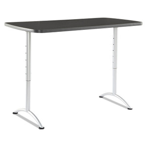 Iceberg ARC Adjustable-Height Table, Rectangular, 60" x 30" x 30" to 42", Graphite/Silver