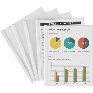 Avery Report Cover - 1/8" Folder Capacity - 20 Sheets Capacity - Poly - White, Clear - Non-stick