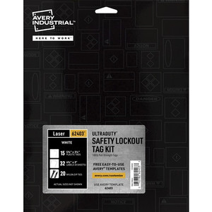 Avery UltraDuty 100-lb Pull Strength Tag Kit - 3.25" Length x 5.75" Width - Plastic, Vinyl, Nylon - White