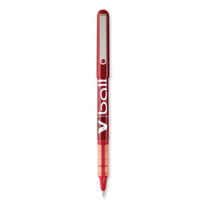 Pilot VBall Liquid Ink Roller Ball Pen, Stick, Extra-Fine 0.5 mm, Red Ink, Red/Clear Barrel, Dozen (PIL35202) View Product Image