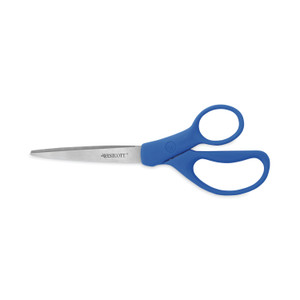 Westcott Preferred Line Stainless Steel Scissors, 8" Long, 3.5" Cut Length, Blue Straight Handles, 2/Pack (ACM15452) View Product Image