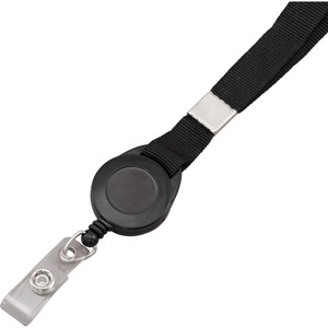 Advantus Corp. Badge Reels w/Lanyard, 30" Extension, 36"L, 12/PK, Black (AVT97132) View Product Image