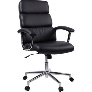 Lorell High-back Office Chair - Black Seat Color - Bonded Leather Seat Material - Black Back Color - Bonded Leather Back Material