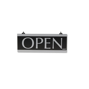 Headline Sign Century Series Reversible Open/Closed Sign, w/Suction Mount, 13 x 5, Black (USS4246) View Product Image