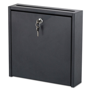 Safco Wall-Mountable Interoffice Mailbox, 12 x 3 x 12, Black
