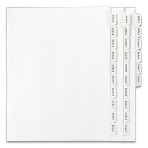 Avery Preprinted Legal Exhibit Side Tab Index Dividers, Allstate Style, 26-Tab, Exhibit A to Exhibit Z, 11 x 8.5, White, 1 Set (AVE82105) View Product Image