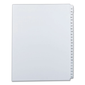 Avery Preprinted Legal Exhibit Side Tab Index Dividers, Allstate Style, 25-Tab, 151 to 175, 11 x 8.5, White, 1 Set (AVE82189) View Product Image