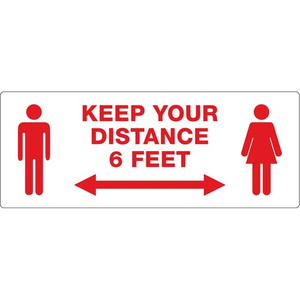 Avery Surface Safe KEEP YOUR DISTANCE Decals - Print/Message "Keep Your Distance" - Rectangular Shape