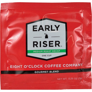 Coffee Pro Coffee, Early Riser, Decaf, 1-Cup Pouch, 200/CT, Brown (CFPCCFEOC1D) View Product Image