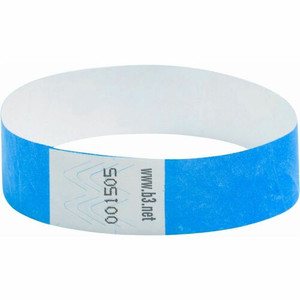 SICURIX Standard Dupont Tyvek Security Wristband - Standard - 0.8" Height x 10" Width - Blue - Tyvek
