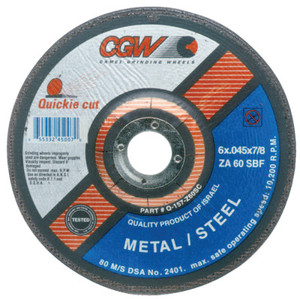 6"X.045X7/8" T27 Za60-S-Bf Quickie C.O. Whl (421-45007) View Product Image