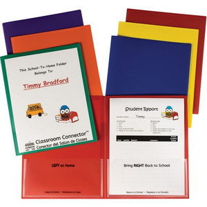 C-Line Classroom Connector Report Cover - 2 Front & Back Pocket(s) - Red, Orange, Yellow, Blue, Green, Purple
