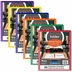 C-Line Classroom Connector Report Cover - 2 Front & Back Pocket(s) - Red, Orange, Yellow, Blue, Green, Purple