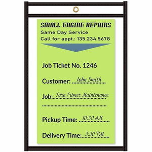 C-Line Stitched Vinyl Shop Ticket Holders - Support 4" x 6" Media - Vinyl - Clear, Black - Sturdy