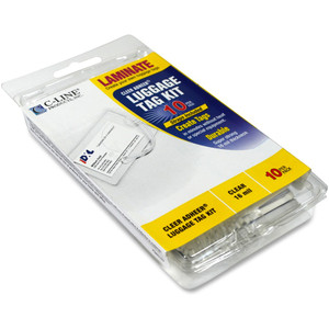 C-Line Cleer Adheer Custom Laminated Luggage Tags - String Fastener - Clear