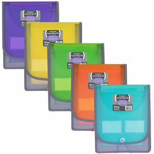 C-Line CLI-58700 Letter Organizer Folder - 8 1/2" x 11" - 400 Sheets Capacity - 7 Front, Internal Pocket(s) - Assorted