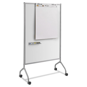 Safco Impromptu Whiteboard Collaboration Screen, 36" x 60", White Surface, Gray Metal/Plastic Frame