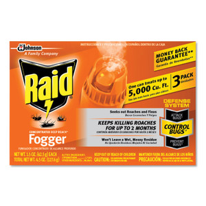 Raid Concentrated Deep Reach Fogger, 1.5 oz Aerosol Spray, 3/Pack, 12 Packs/Carton